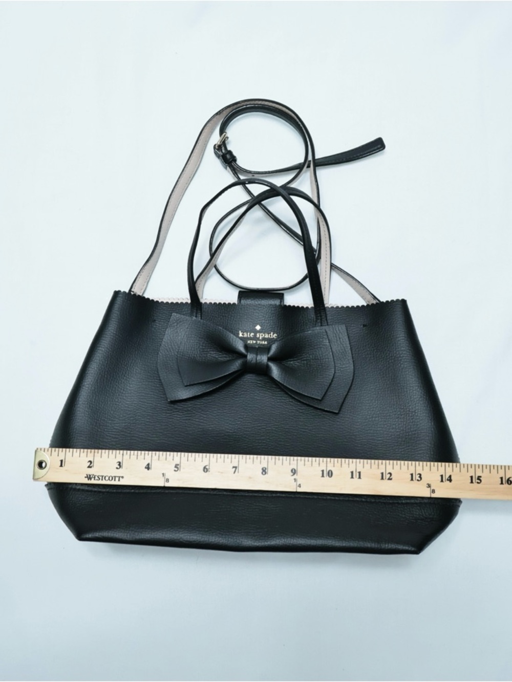 Kate Spade Vanderbilt Place Giorgia Satchel Bag Pebbled Black Leather Bow NWOT - Picture 12 of 16